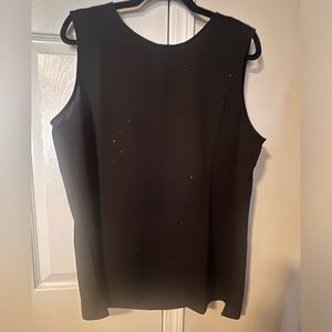 Nine West Black Tank Top With Black Bead Accents Size L
